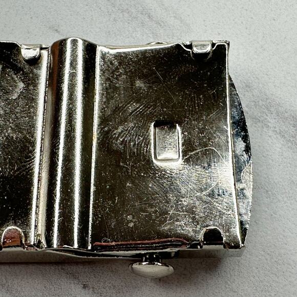 Old English Initial "Y" Military Web Belt Buckle Silver Chrome ✨ - Picture 7 of 10